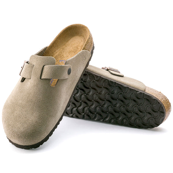 Birkenstock 560771 Boston Soft Footbed Taupe Suede