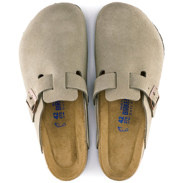 Birkenstock 560773 Boston Soft Footbed Taupe Suede-Narrow