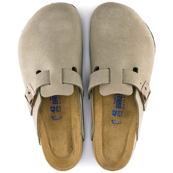 Birkenstock 560771 Boston Soft Footbed Taupe Suede