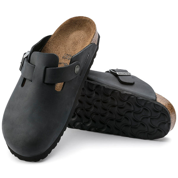 Birkenstock 59461 Boston Black Oiled Leather