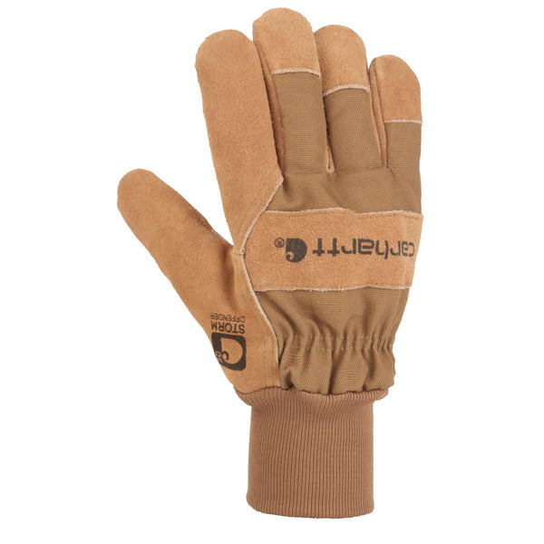 Carhartt Gloves GW0705-M Men's Storm Defender Insulated Duck Synthetic Suede Knit Cuff Glove