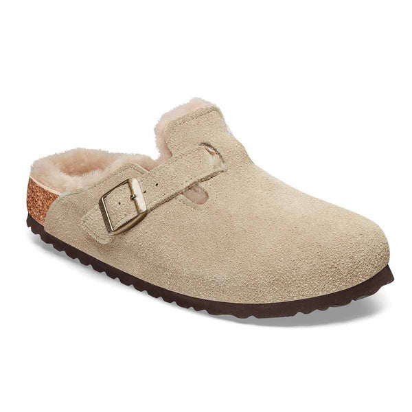 Birkenstock 1028289 Boston Shearling Taupe/Sandcastle Suede