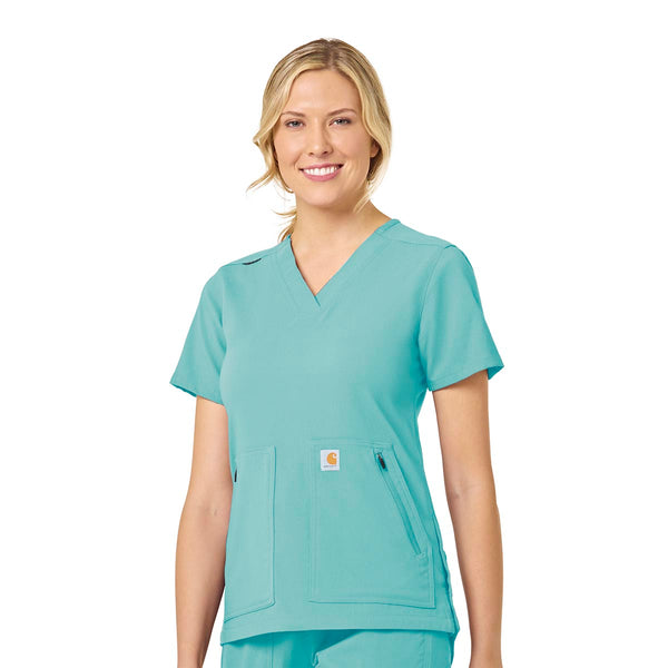 Carhartt Scrubs C12237 Women's Rugged Flex Modern Fit 4-Pocket V-Neck Top