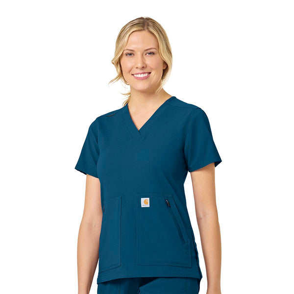 Carhartt Scrubs C12237 Women's Rugged Flex Modern Fit 4-Pocket V-Neck Top