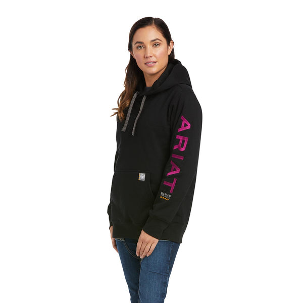 Ariat 10037620 Women's Rebar Graphic Hoodie - Black/Purple