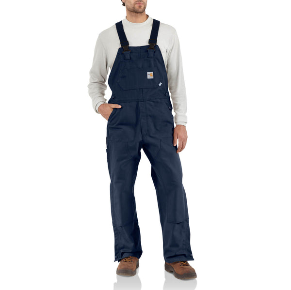 Carhartt 101627-410 Men's Flame Resistant Duck Bib Overall - Dark Navy