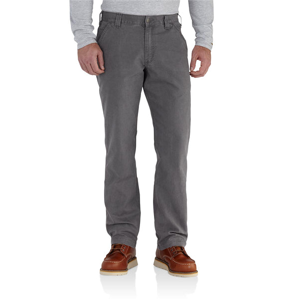 Carhartt 102291-039 Men's Rugged Flex Relaxed Fit Canvas Work Pant - Gravel