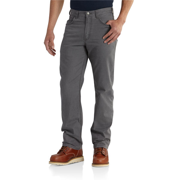 Carhartt 102517-039 Men's Rugged Flex Relaxed Fit Canvas 5 Pocket Work Pant - Gravel