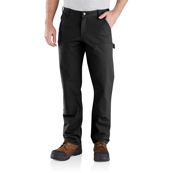 Carhartt 103334-BLK Men's Rugged Flex Relaxed Fit Duck Double Front Work Pant - Black