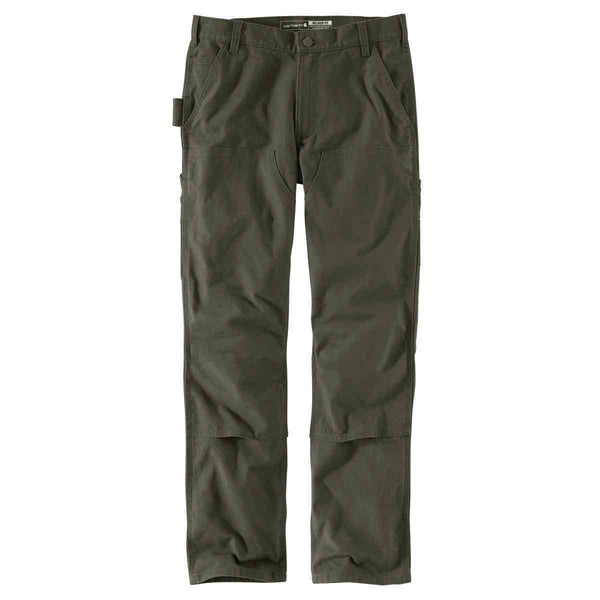 Carhartt 103334-316 Men's Rugged Flex Relaxed Fit Duck Double Front Work Pant - Moss