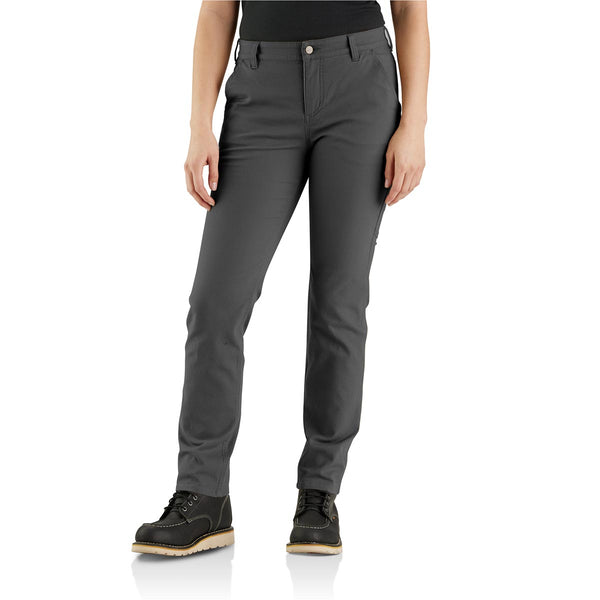 Carhartt 105113-029 Women's Rugged Flex Relaxed Fit Canvas Work Pant - Shadow