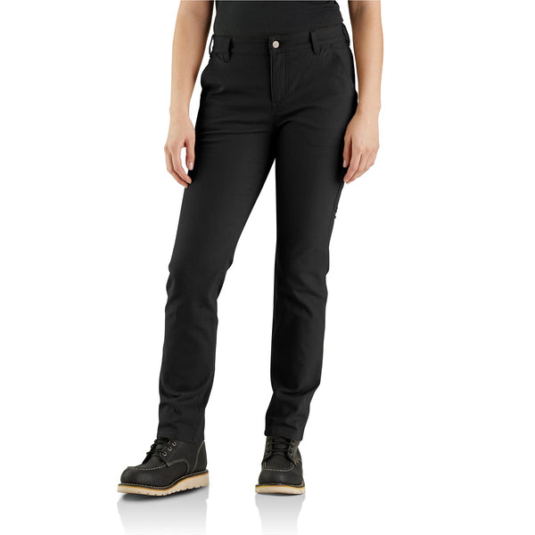 Carhartt 105113-N04 Women's Rugged Flex Relaxed Fit Canvas Work Pant - Black