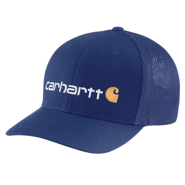 Carhartt 105353-C Men's Rugged Flex Fitted Canvas Mesh Back Logo Graphic Cap - Discontinued Pricing