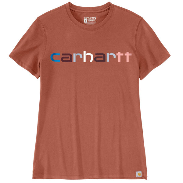 Carhartt 105764-C Women's Relaxed Fit Lightweight Short-Sleeve Multi Color Logo Graphic T-Shirt - Discontinued Pricing