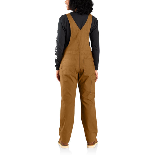 Carhartt 106001-BRN Women's Rugged Flex Loose Fit Canvas Bib Overall - Carhartt Brown