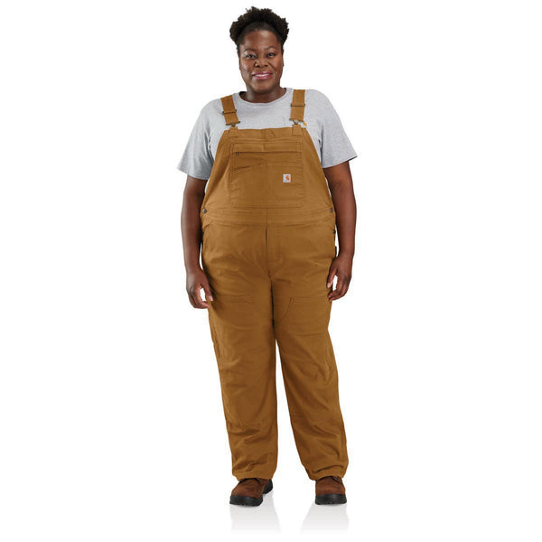 Carhartt 106001-BRN Women's Rugged Flex Loose Fit Canvas Bib Overall - Carhartt Brown