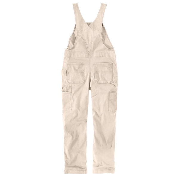 Carhartt 106001-NAT Women's Rugged Flex Loose Fit Canvas Bib Overall - Natural