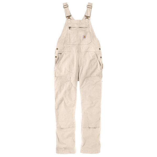 Carhartt 106001-NAT Women's Rugged Flex Loose Fit Canvas Bib Overall - Natural