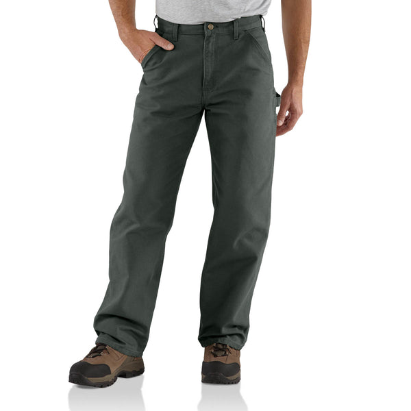 Carhartt B11-MOS Men's Loose Fit Washed Duck Utility Work Pant - Moss