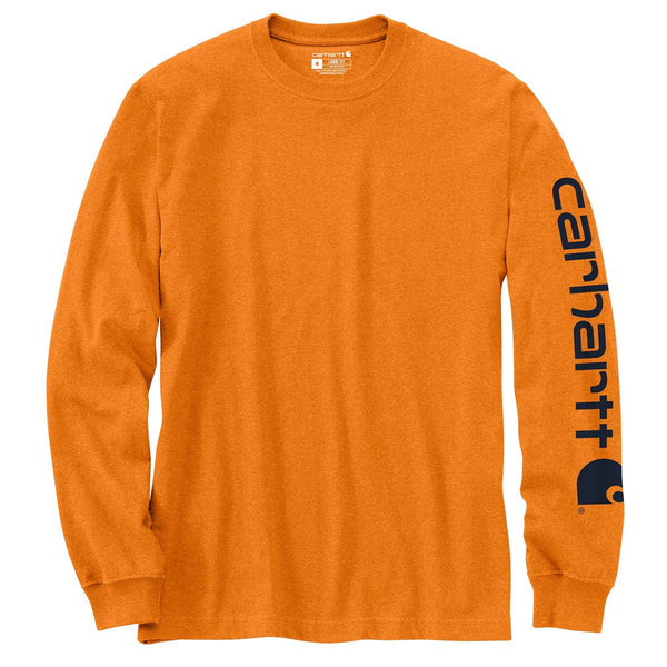 Carhartt K231-C Men's Loose Fit Heavyweight LS Logo Sleeve Graphic T-Shirt - Discontinued Pricing