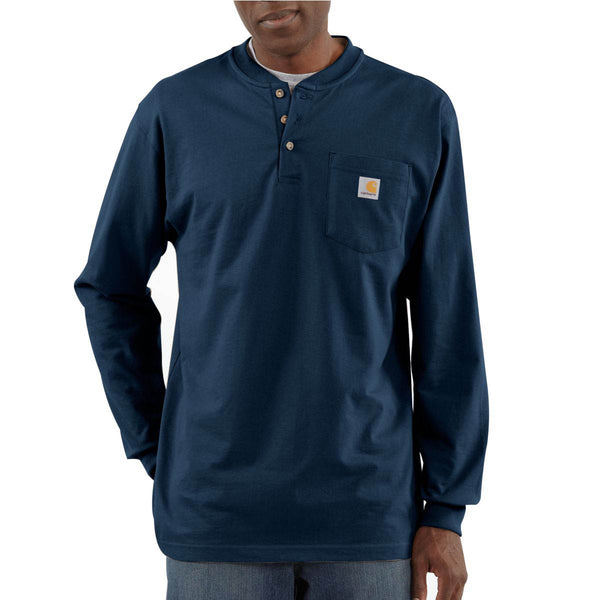 Carhartt K128 Men's Loose Fit Heavyweight Long Sleeve Pocket Henley T-Shirt