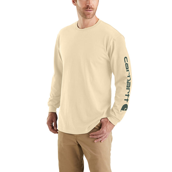 Carhartt K231 Men's Loose Fit Heavyweight LS Logo Sleeve Graphic T-Shirt