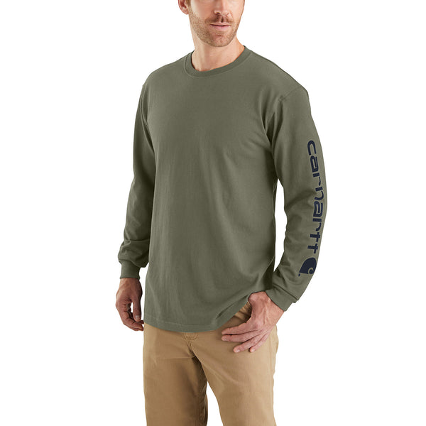 Carhartt K231-Core Men's Loose Fit Heavyweight LS Logo Sleeve Graphic T-Shirt