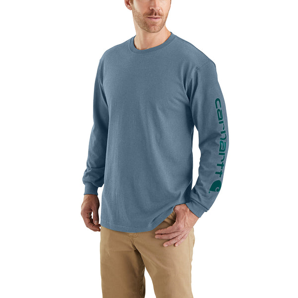 Carhartt K231 Men's Loose Fit Heavyweight LS Logo Sleeve Graphic T-Shirt