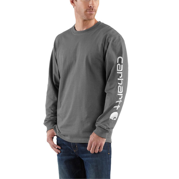 Carhartt K231-Core Men's Loose Fit Heavyweight LS Logo Sleeve Graphic T-Shirt