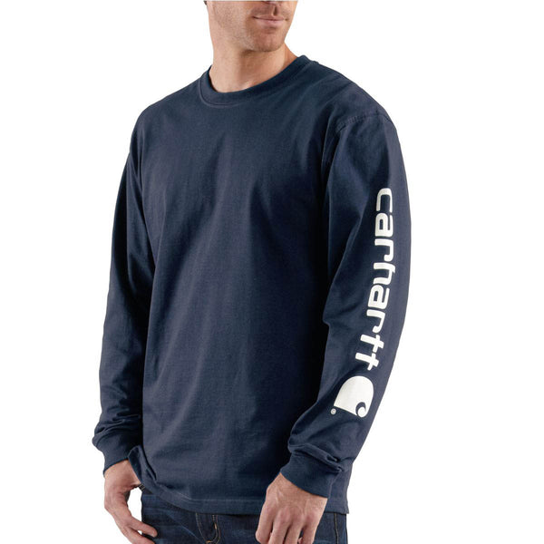 Carhartt K231-Core Men's Loose Fit Heavyweight LS Logo Sleeve Graphic T-Shirt