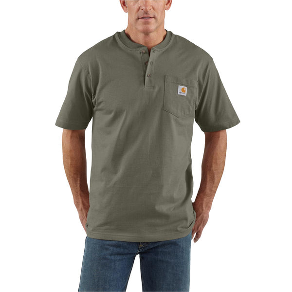 Carhartt K84 Men's Loose Fit Heavyweight SS Pocket Henley T-Shirt