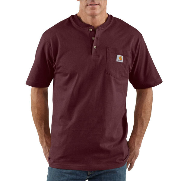 Carhartt K84 Men's Loose Fit Heavyweight SS Pocket Henley T-Shirt