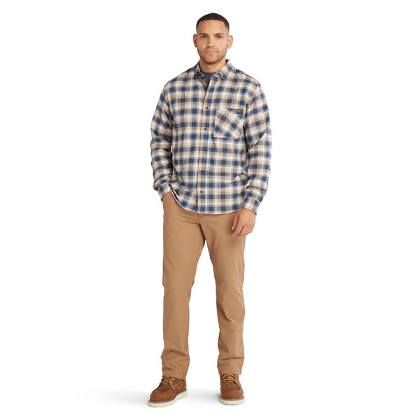 Timberland TB0A64AW Men's Woodfort Long Sleeve Lightweight Flannel Flex Shirt