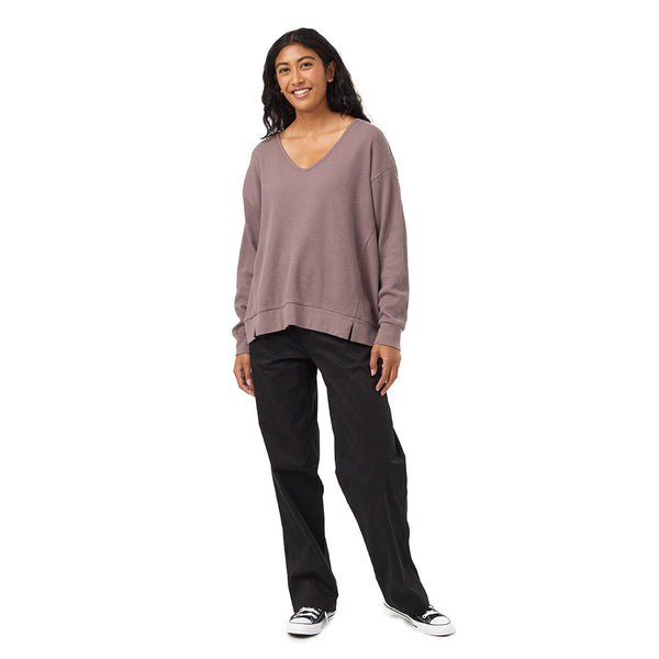 Tentree TCW5939 Women's TreeWaffle Deep V-Neck Longsleeve