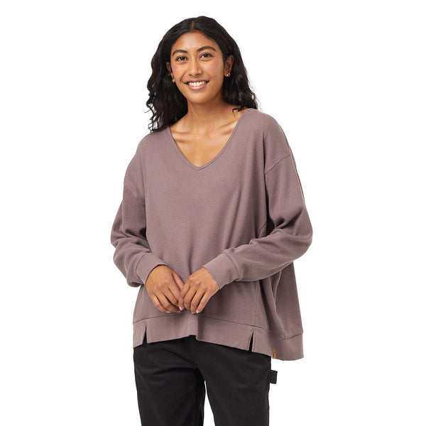 Tentree TCW5939 Women's TreeWaffle Deep V-Neck Longsleeve