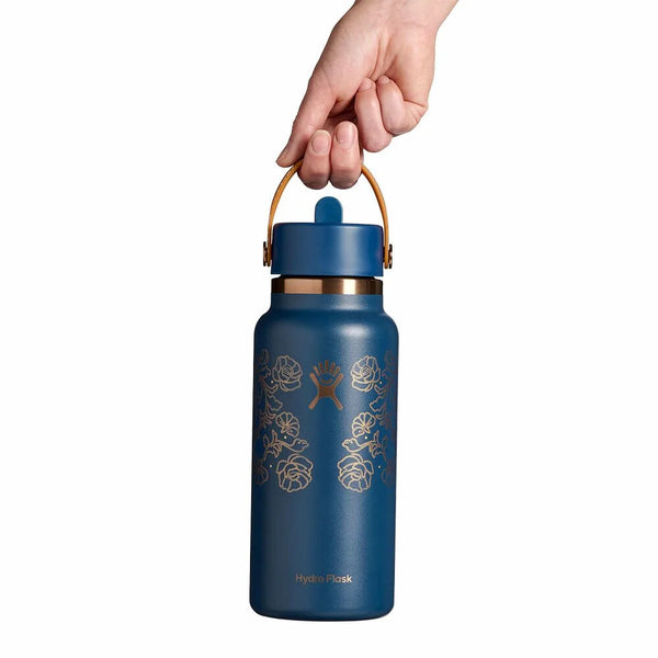 Hydro Flask LE-F25W32-B 32 Ounce Wide Flex Straw Cap Western Dark Blue