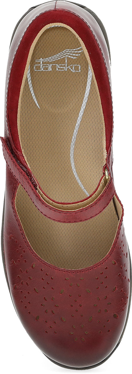 Dansko 10402045300 Women's Stacy - Red Waxy Burnished - Wide