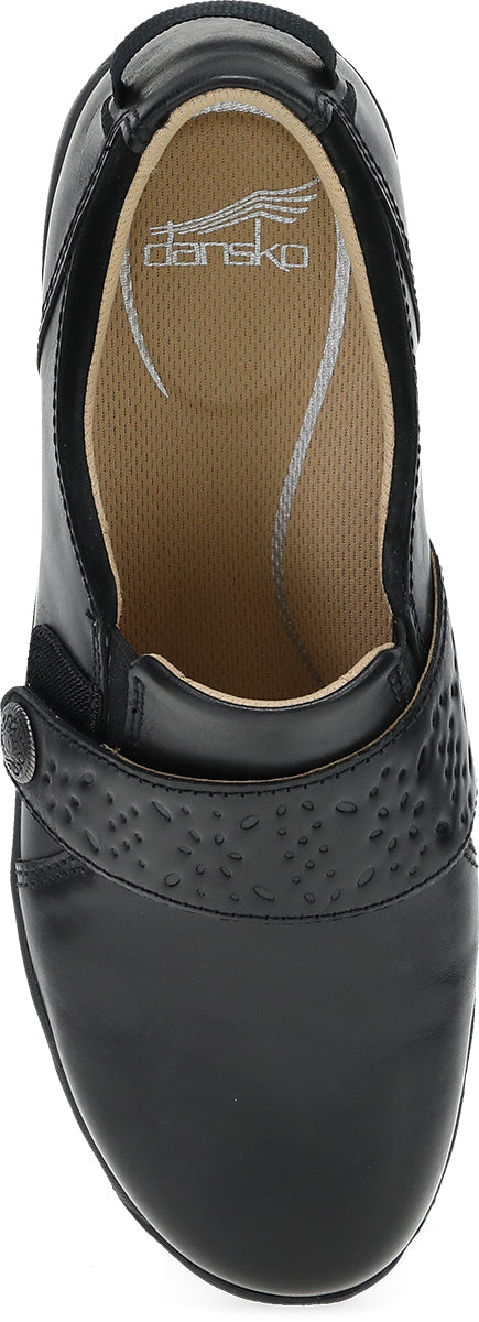 Dansko 10404020200 Women's Sallie - Black Waxy Burnished - Wide