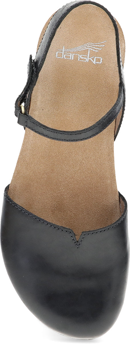 Dansko 6025475300 Women's Rowan Black Waxy Burnished
